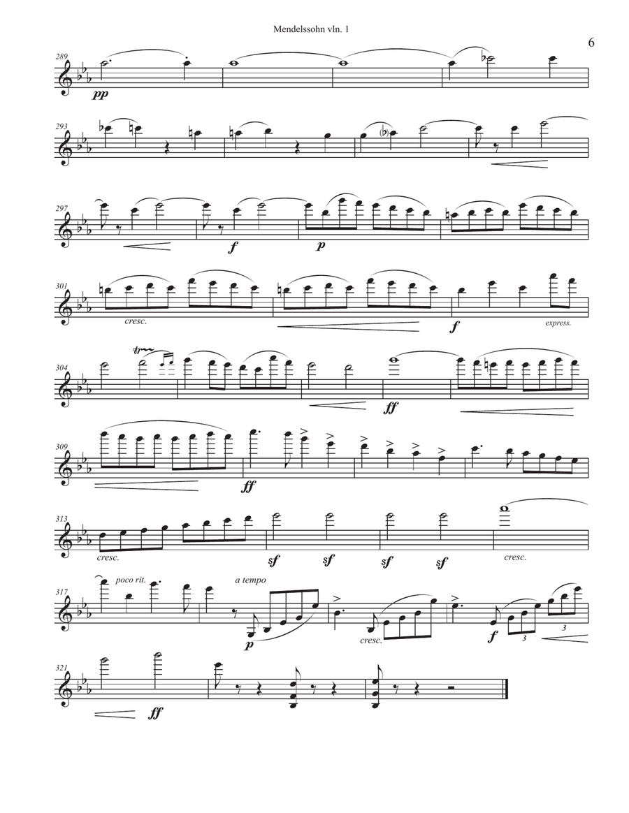 Mendelssohn Octet arr. for String Quartet op. 20 in Eb String Quartet scores gallery preview page 6