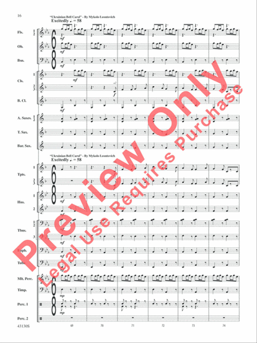 And All the Bells on Earth Shall Ring Concert Band scores gallery preview page 17