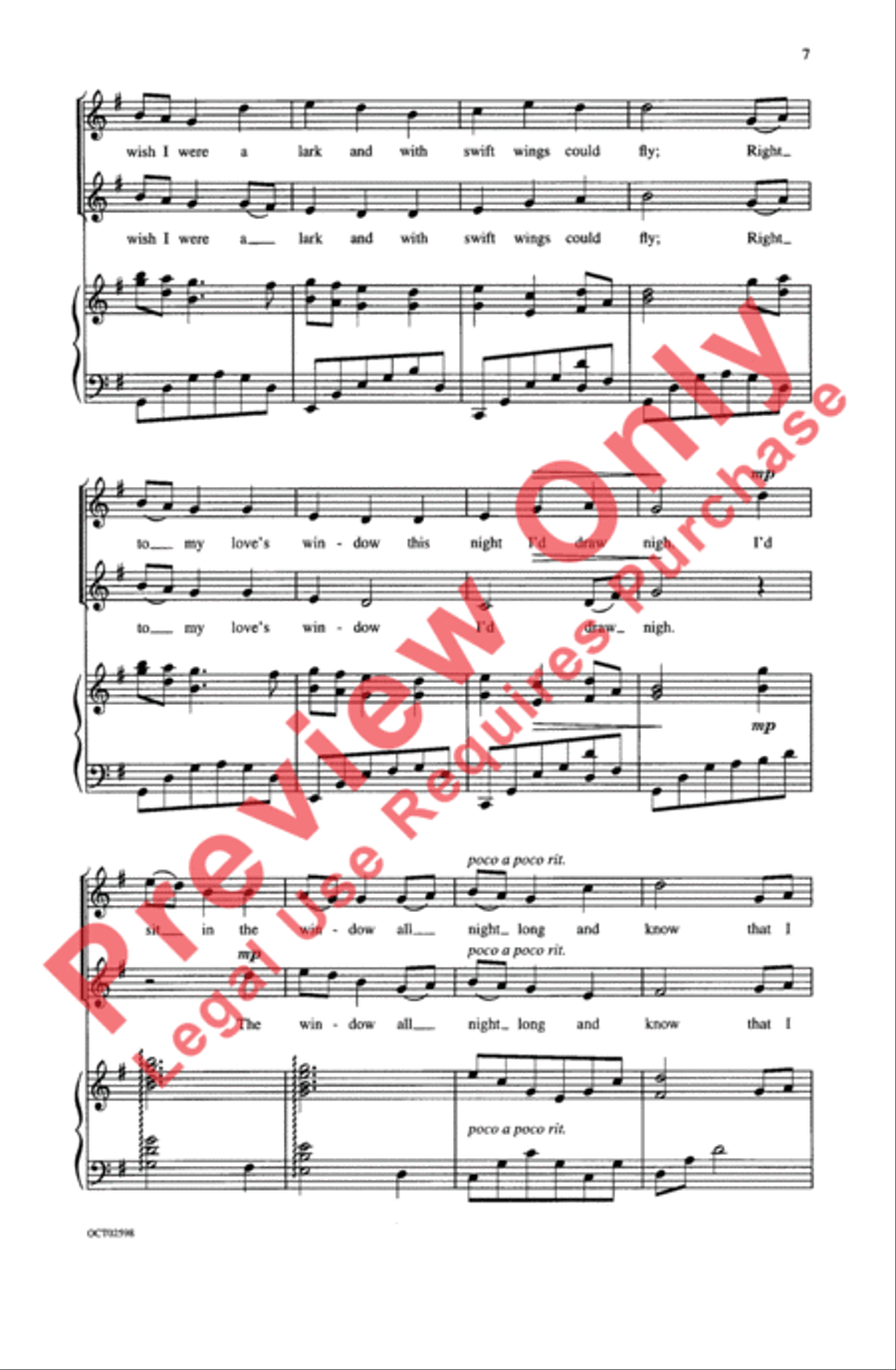 At the Foot of Yonder Mountain 3-Part scores gallery preview page 7
