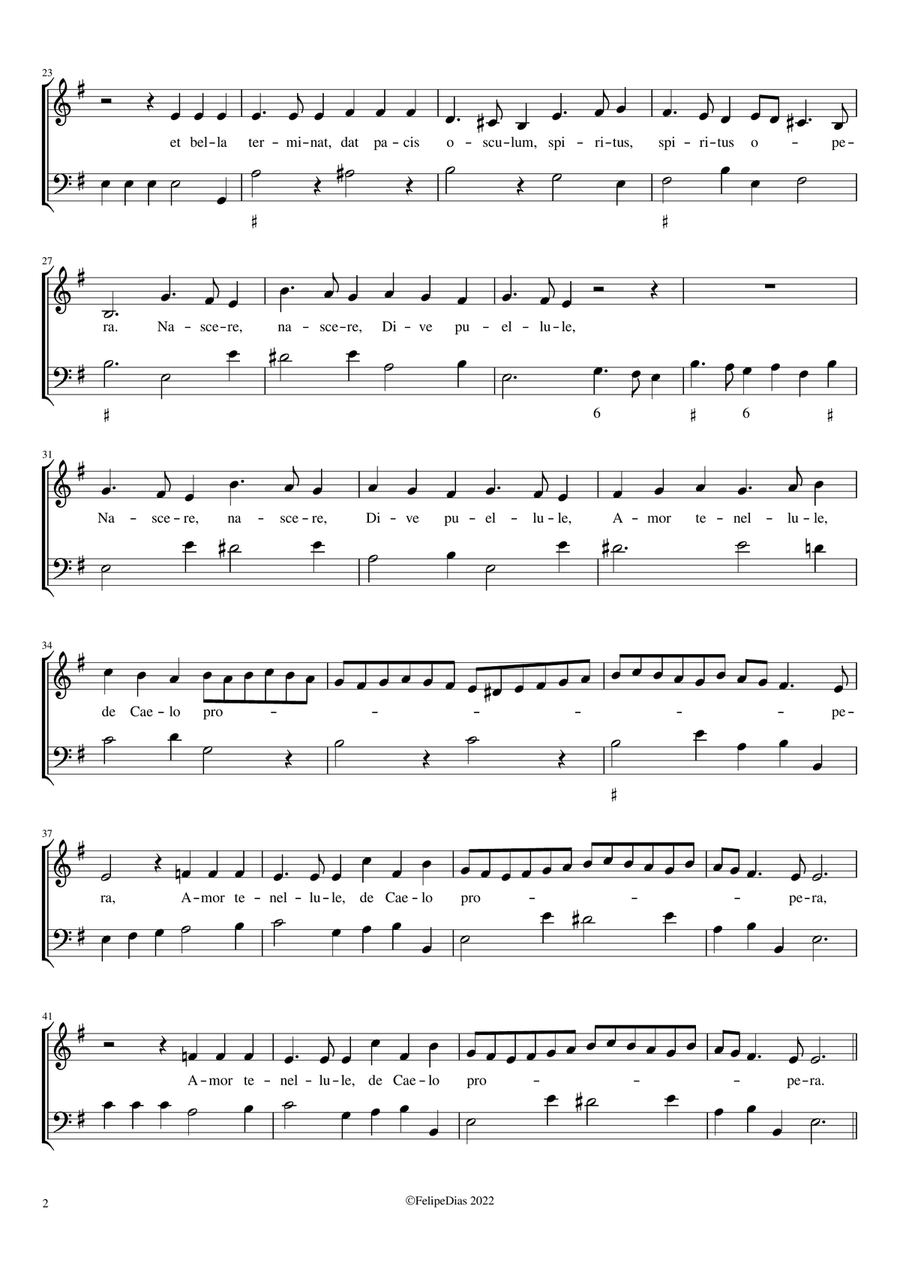 Nascere dive puellule (Em) Voice Solo scores gallery preview page 2