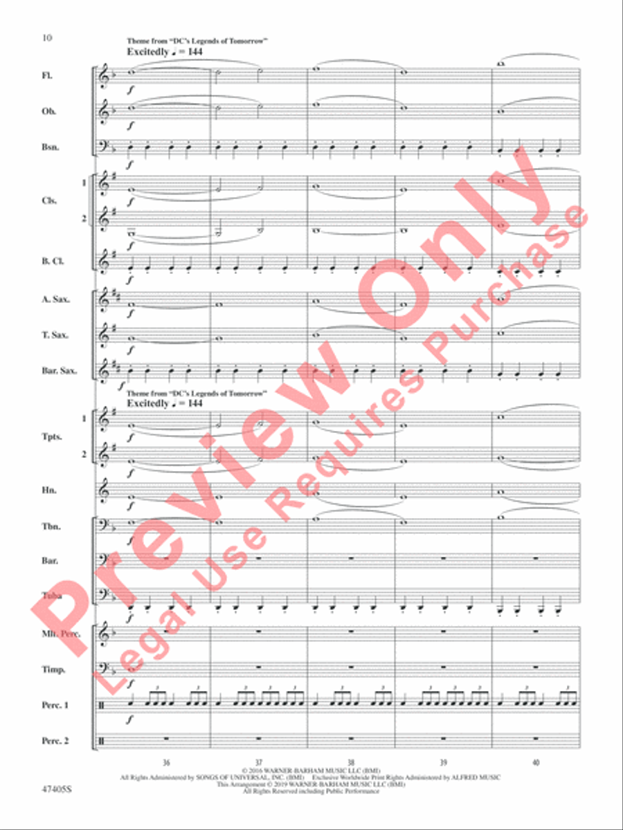 DC Comics Superheroes Concert Band scores gallery preview page 11