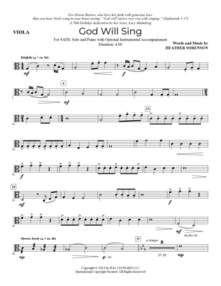 Book cover for God Will Sing - Viola