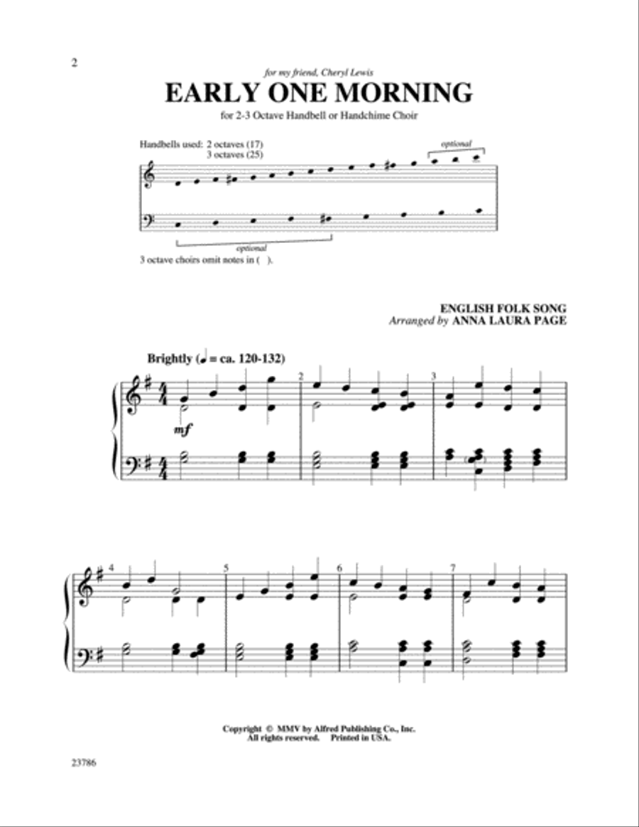 Early One Morning Early One Morning Handbell Choir scores gallery preview page 2