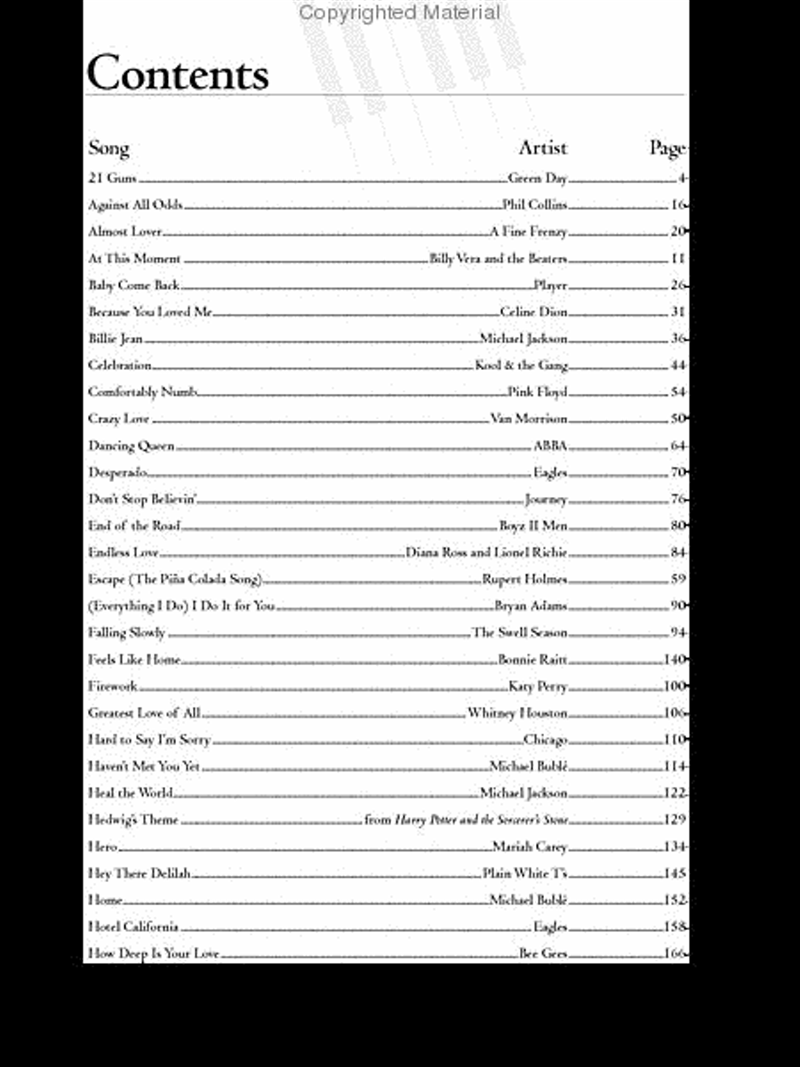 A Family Treasury of Pop Sheet Music Piano, Vocal, Guitar scores gallery preview page 2