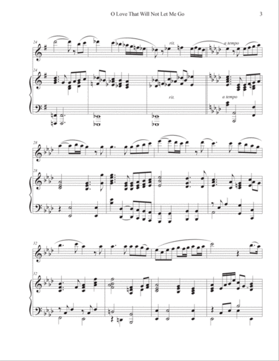 O Love That Will Not Let Me Go (Flute-Piano) Flute Solo scores gallery preview page 3