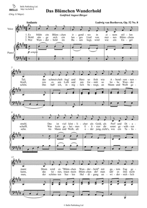 Das Blumchen Wunderhold, Op. 52 No. 8 (E Major)