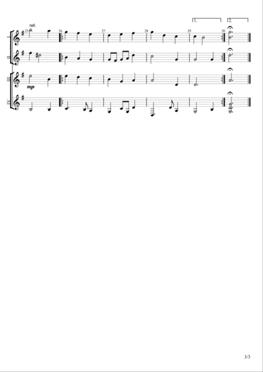 The First Noel for 4 Guitars Guitar Ensemble scores gallery preview page 4