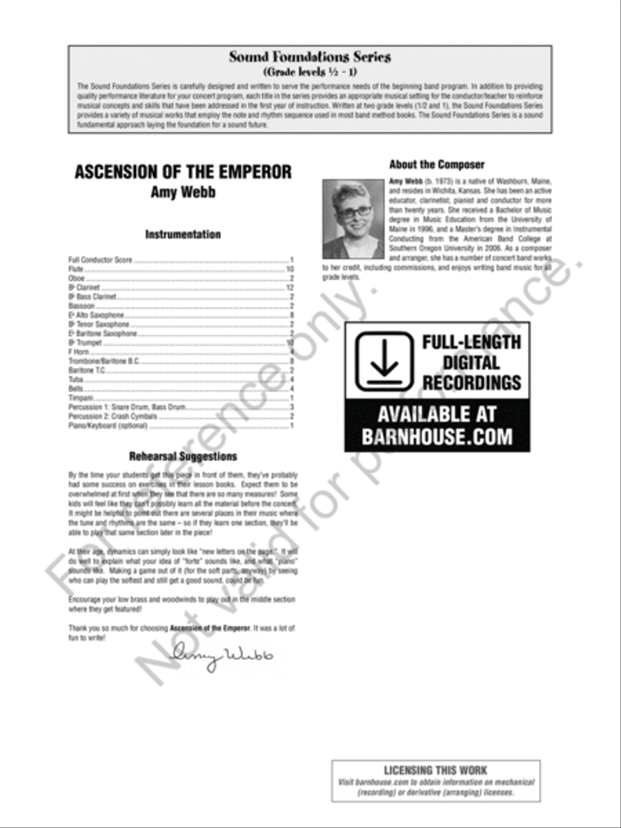 Ascension Of The Emperor Concert Band scores gallery preview page 3