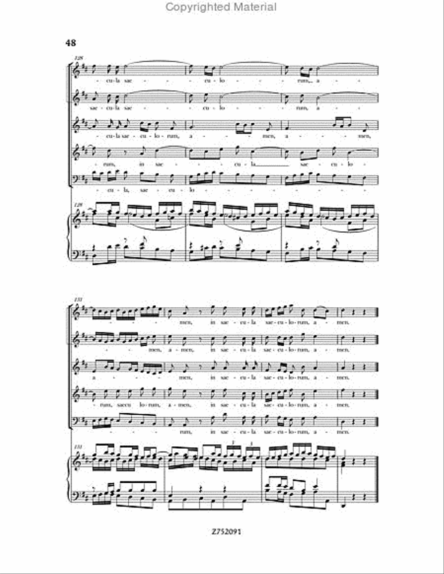 Cantata No. 191: Gloria in Excelsis Deo, BWV 191 4-Part scores gallery preview page 48