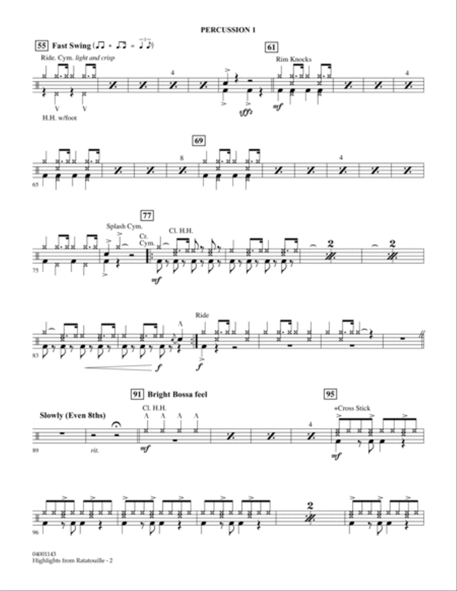Highlights from Ratatouille - Percussion 1 Percussion scores gallery preview page 2