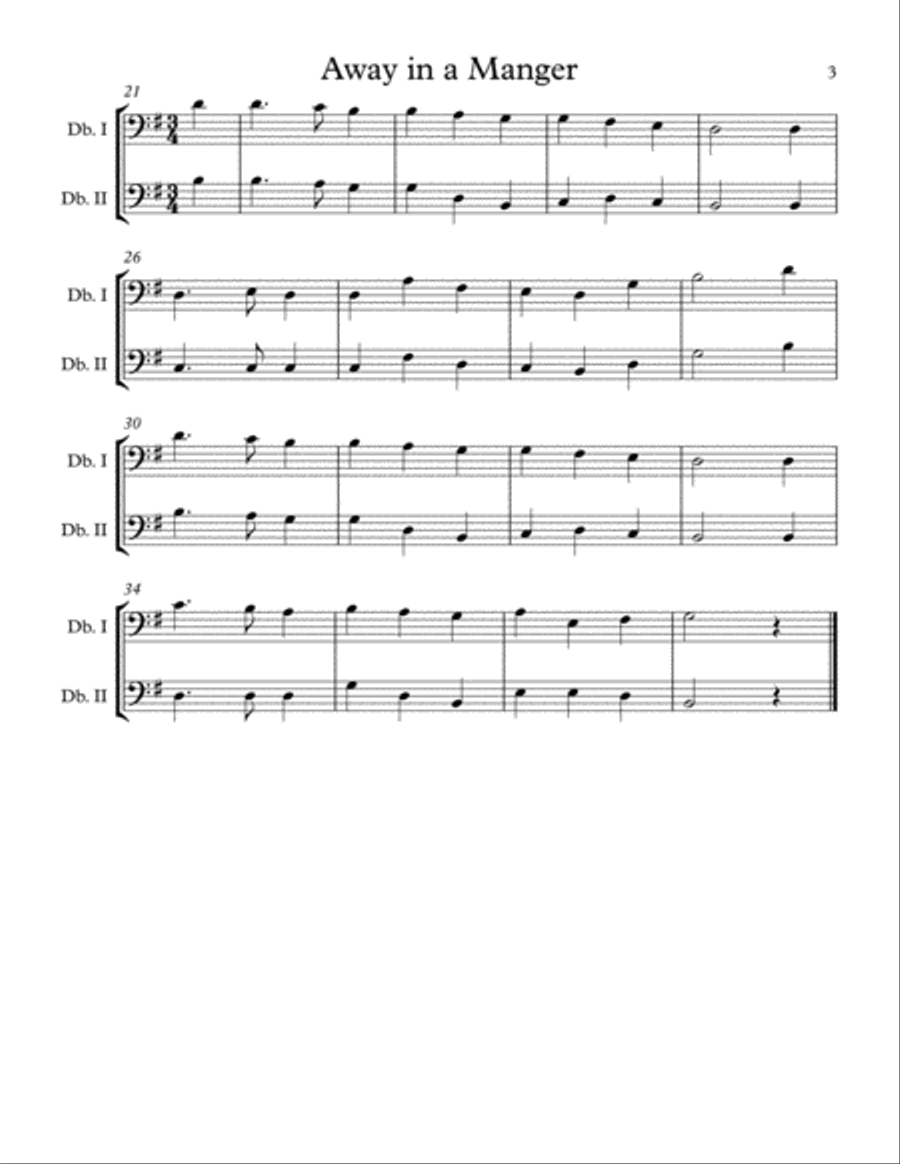Easy Christmas Duets for Early Intermediate Bass Duet Volume 2 String Duet scores gallery preview page 3