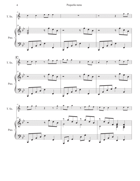 Little Lullaby (Pequeña nana) for Tenor Sax and Piano