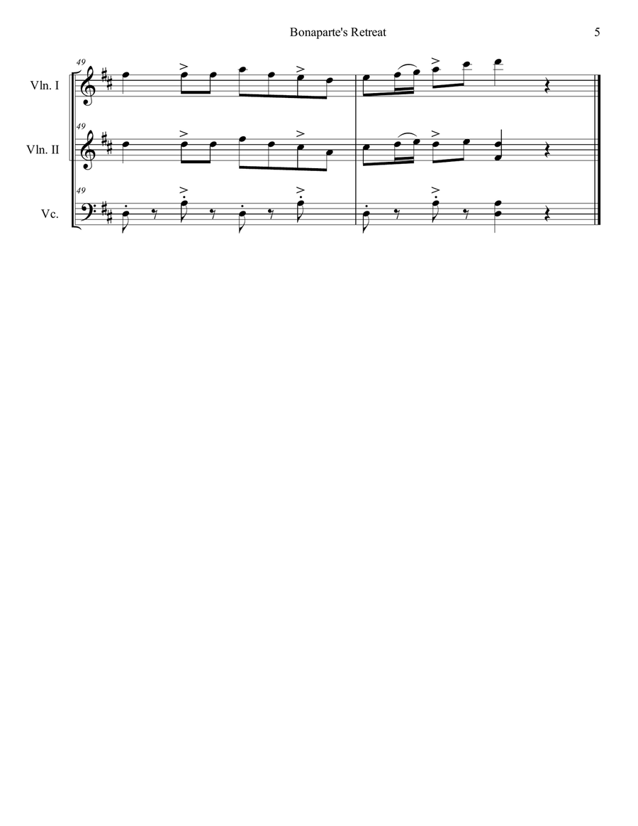 Bonaparte's Retreat String Trio scores gallery preview page 5