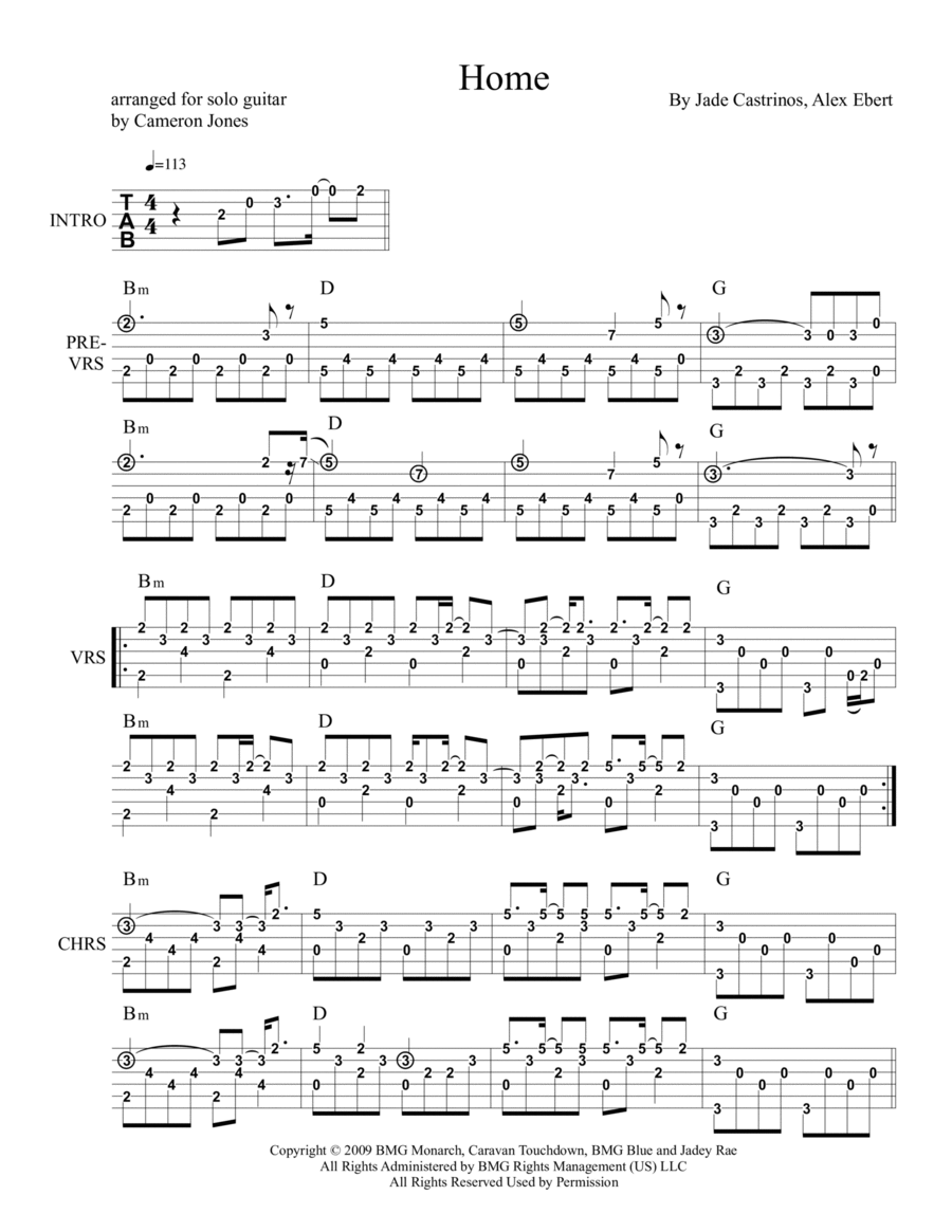 Home Home Guitar Solo scores gallery preview page 1