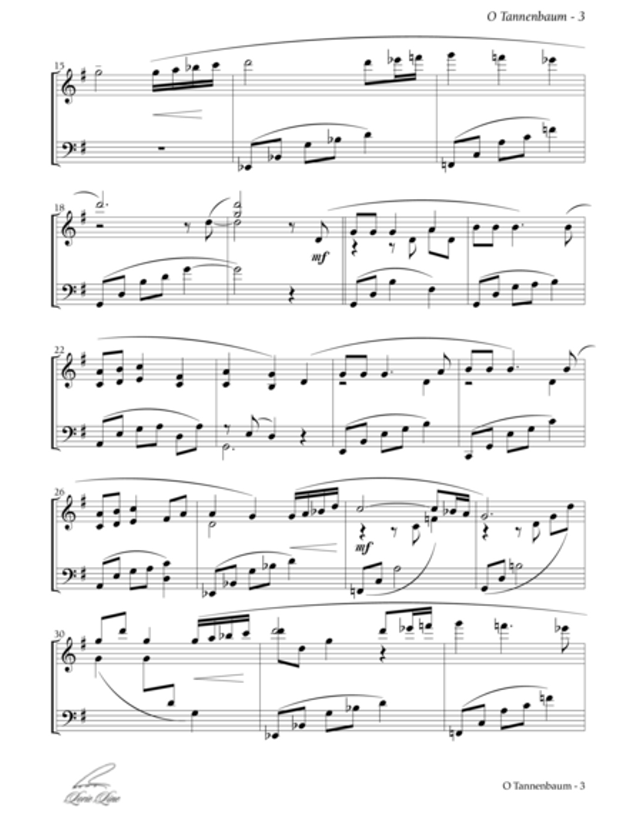 O Tannenbaum O Tannenbaum Piano Solo scores gallery preview page 3