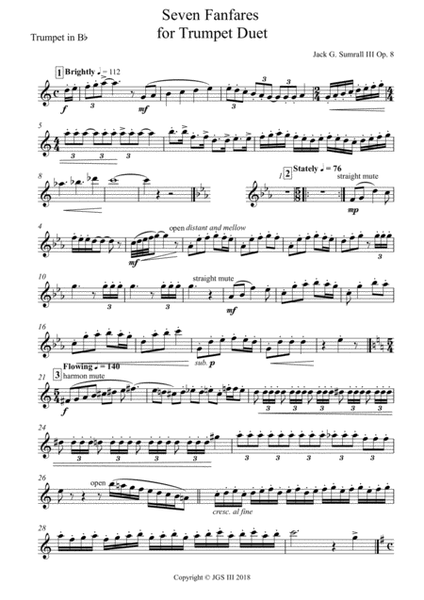 Seven Fanfares for Trumpet Duet, Op. 8 image number null
