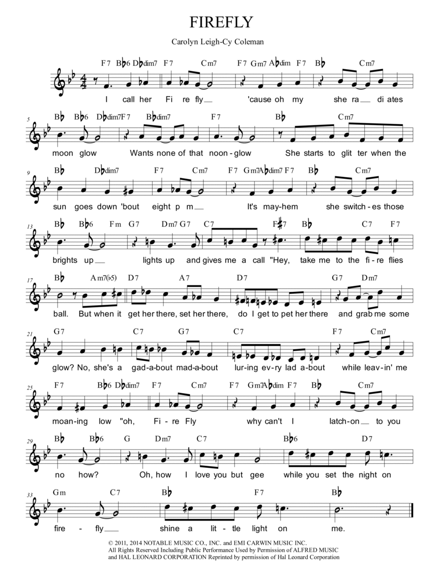 Firefly Piano scores gallery preview page 1