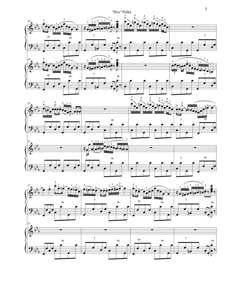 Hey Polka for Two Accordions Accordion scores gallery preview page 5