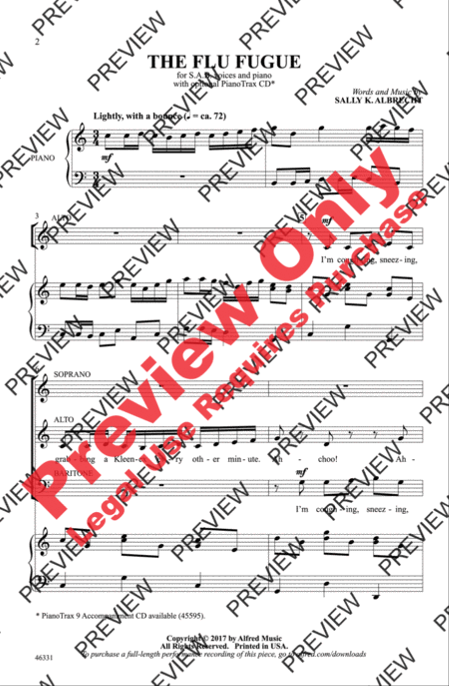 The Flu Fugue The Flu Fugue SAB scores gallery preview page 2