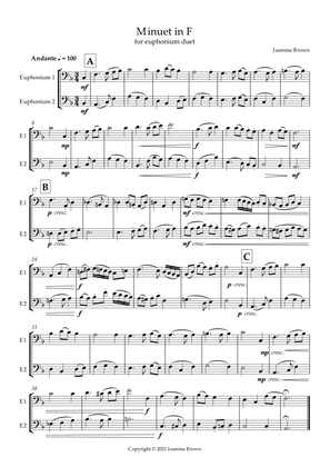 Minuet in F - Euphonium Duet
