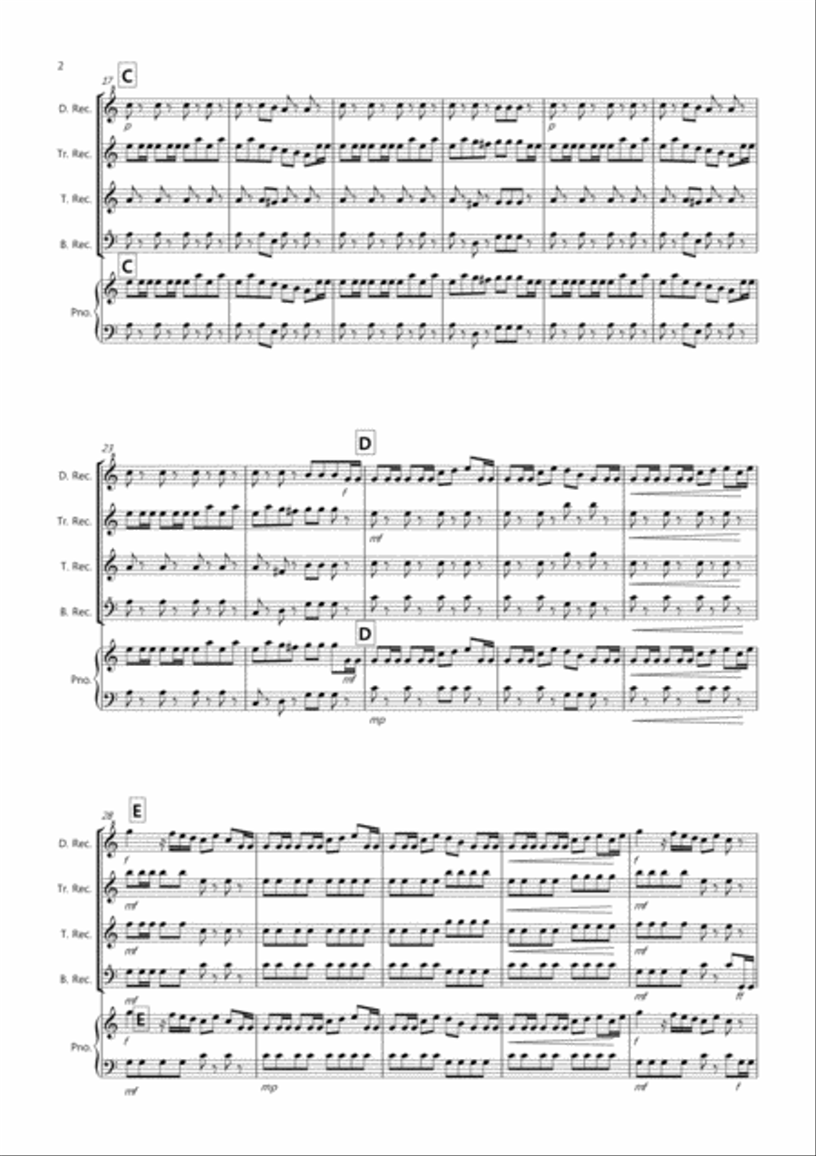 2 Classical Favourites for Recorder Quartet (volume four) Recorder scores gallery preview page 2