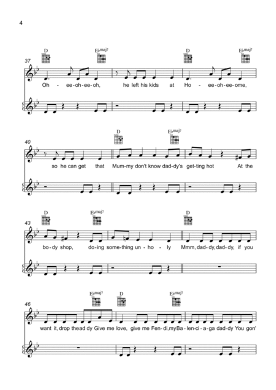Unholy Easy Piano scores gallery preview page 4