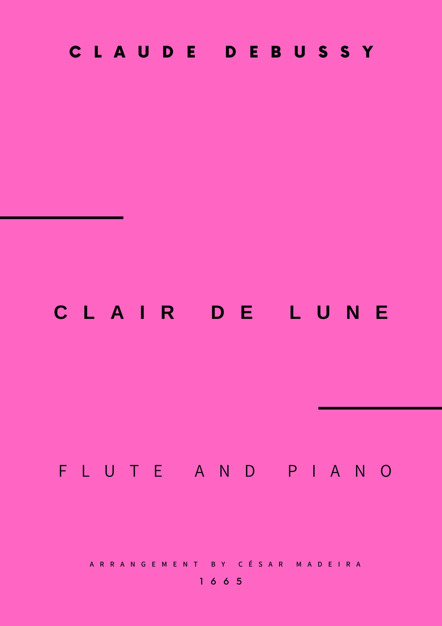 Clair de Lune by Debussy - Flute and Piano (Full Score) Flute scores gallery preview page 1