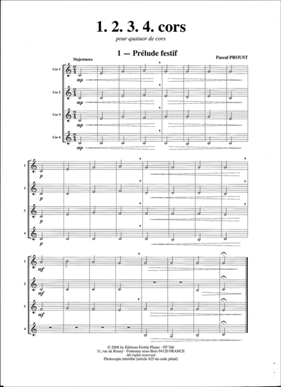 1,2,3,4 Cors Set of Parts scores gallery preview page 1