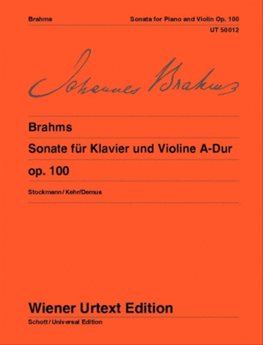 Sonata for Piano and Violin, A major Op. 100 Violin Solo scores gallery preview page 1