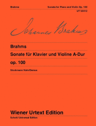 Book cover for Sonata for Piano and Violin, A major Op. 100
