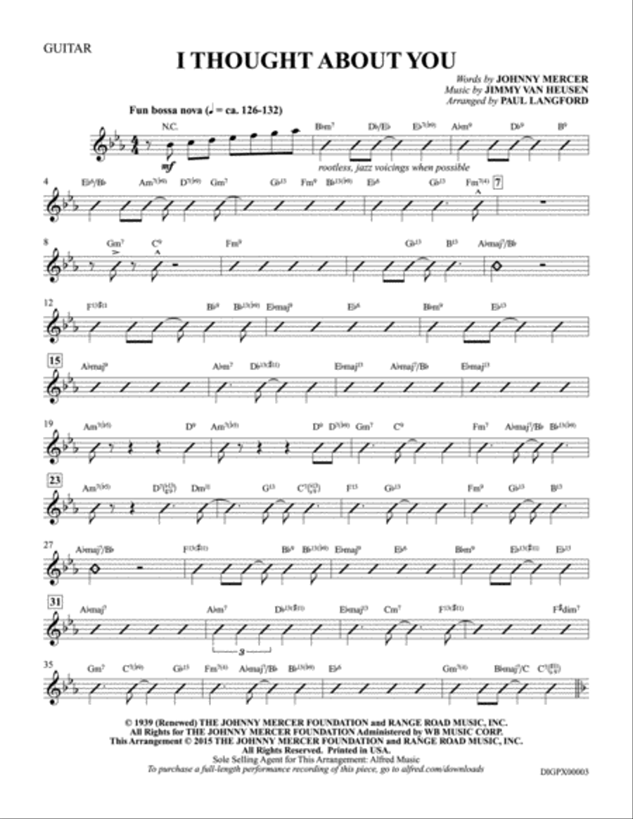 I Thought About You: Guitar Guitar scores gallery preview page 1