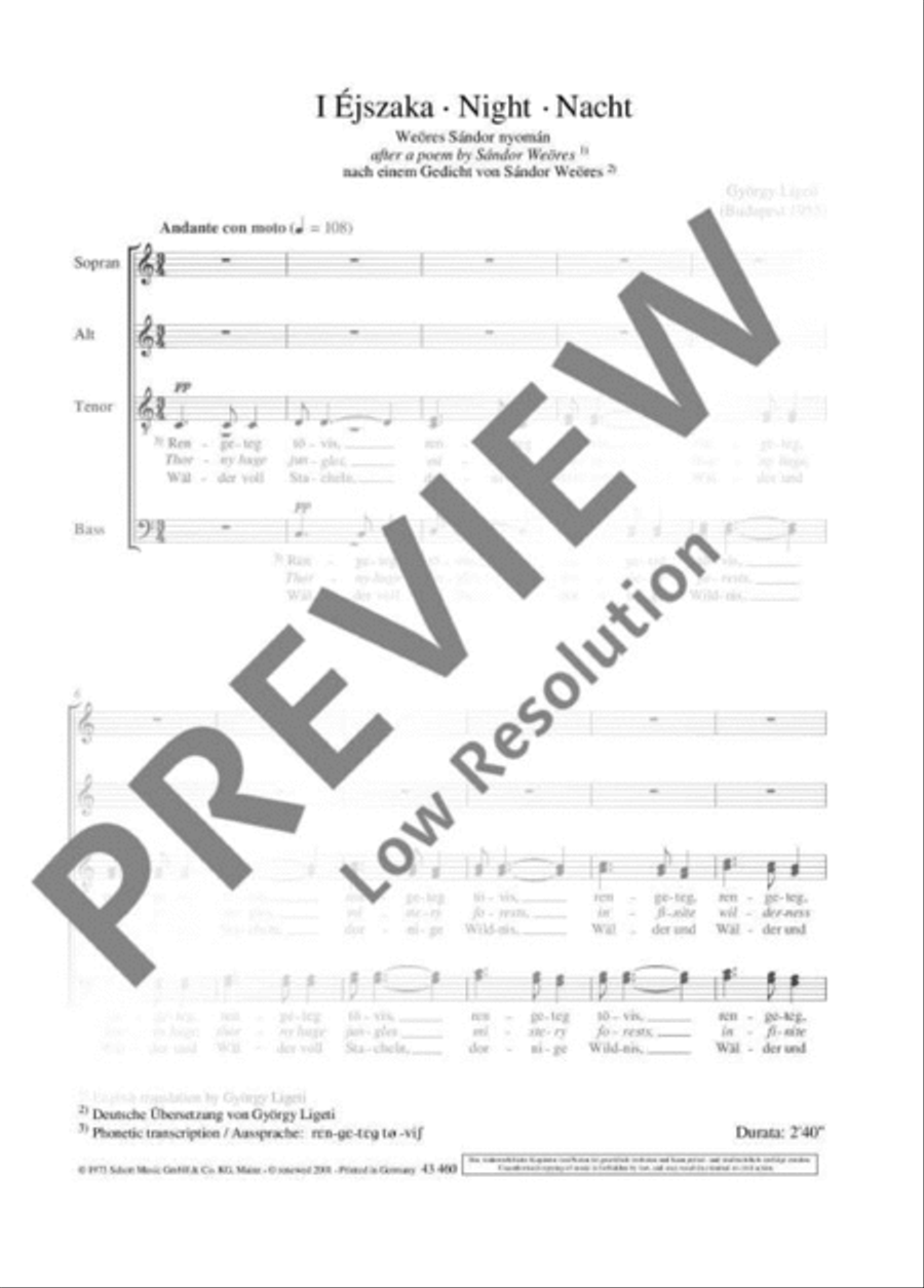 Éjszaka · Reggel Mixed Choir scores gallery preview page 4