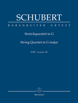 Book cover for String Quartet in G major, op. post. 161 D 887