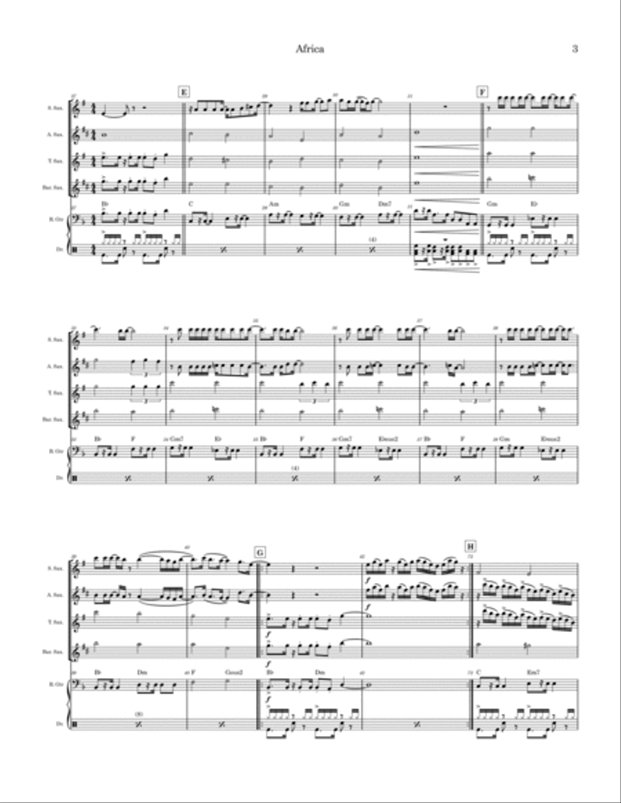 Africa Saxophone Quartet scores gallery preview page 3