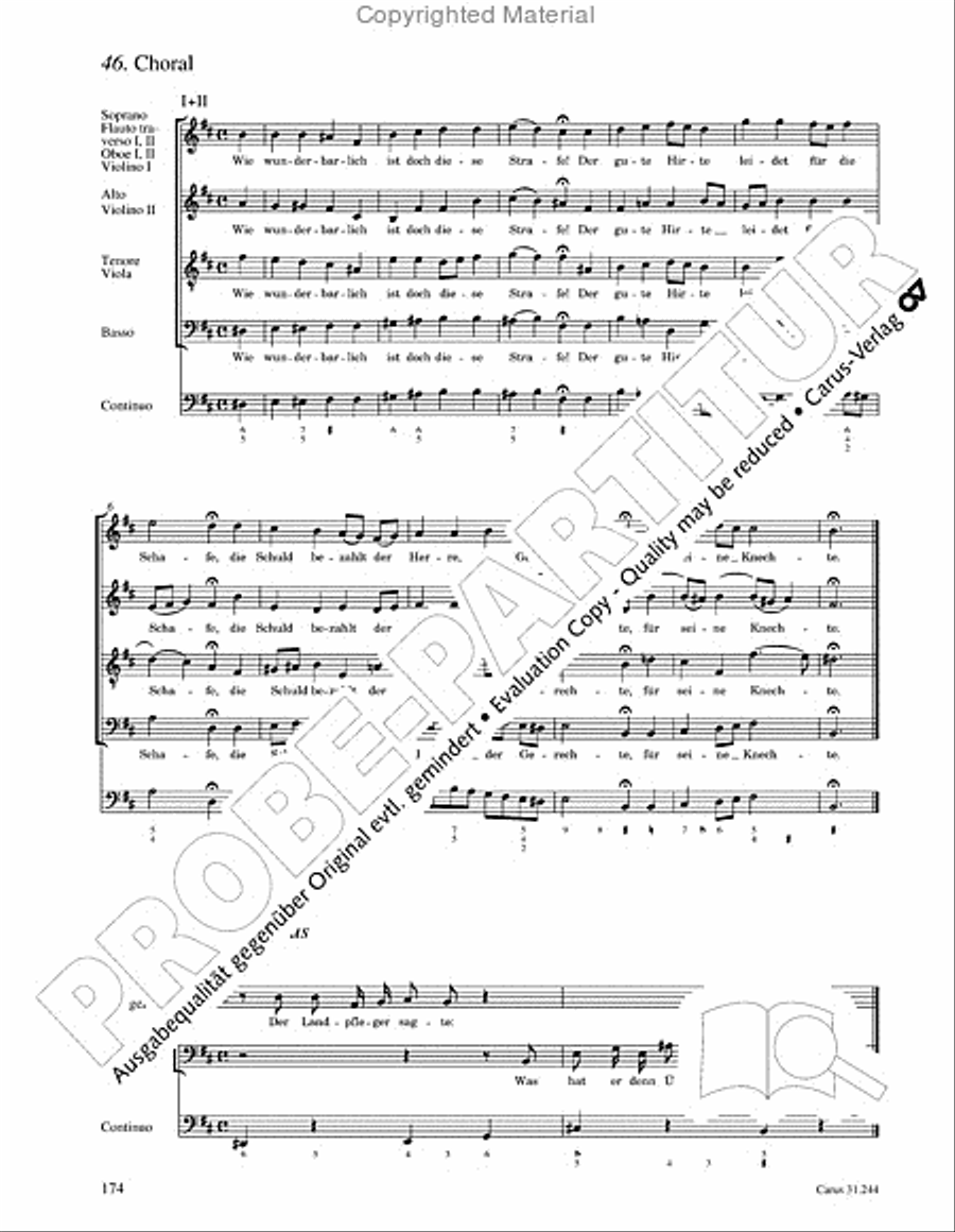 St. Matthew Passion (Matthaus-Passion) 4-Part scores gallery preview page 176