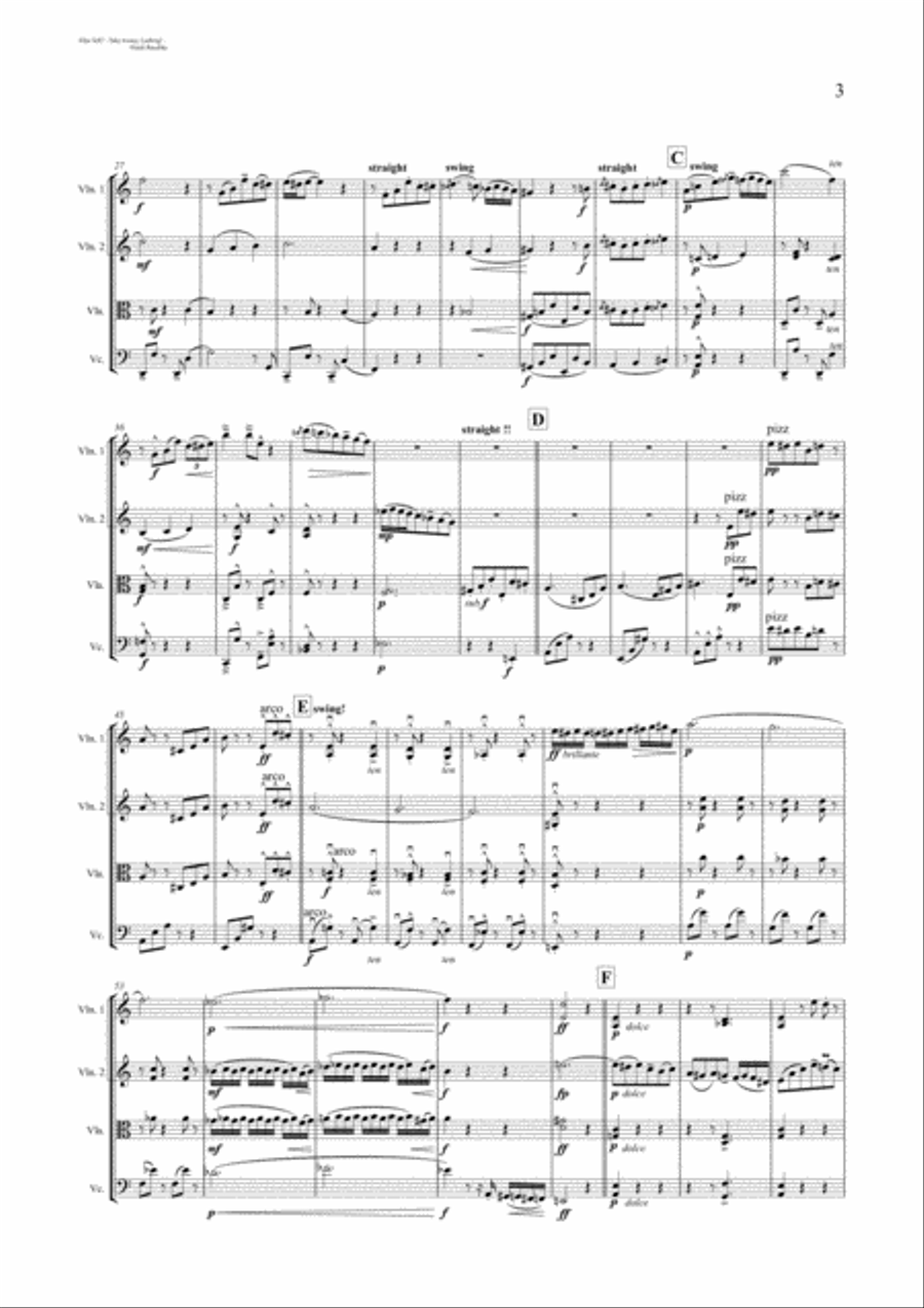 Elise left? - Take it easy, Ludwig! String Quartet scores gallery preview page 3