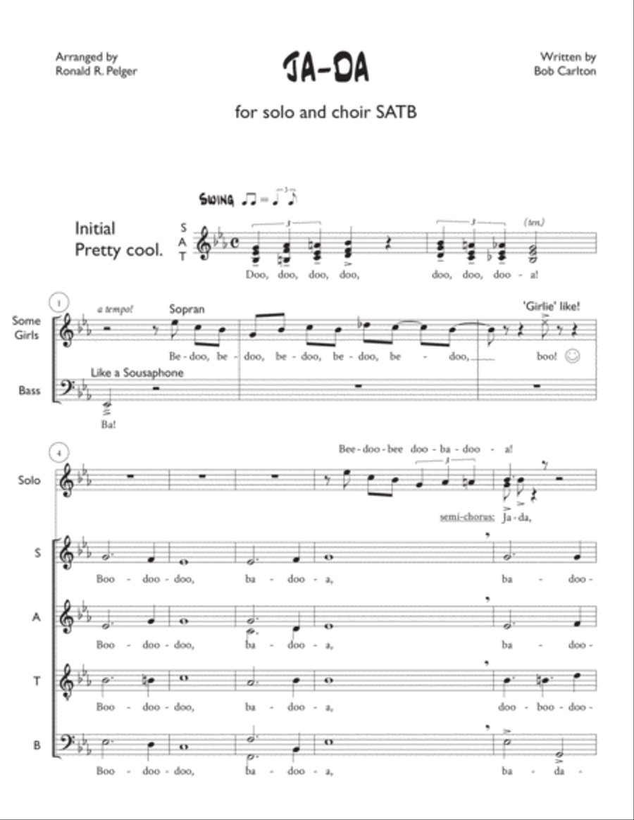 Ja-Da (Ja Da, Ja Da, Jing, Jing, Jing!) 4-Part scores gallery preview page 2