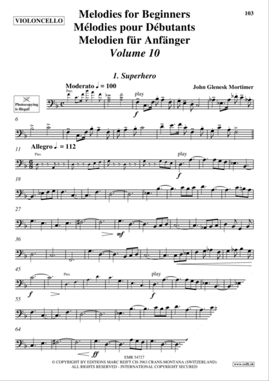Melodies for Beginners Volumes 1-10 Cello scores gallery preview page 14