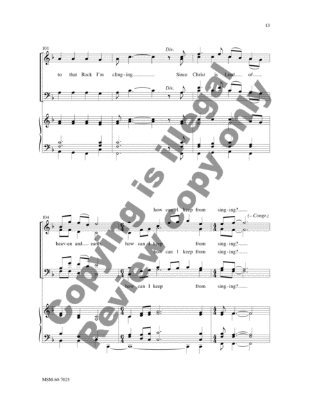 How Can I Keep from Singing (Choral Score) image number null