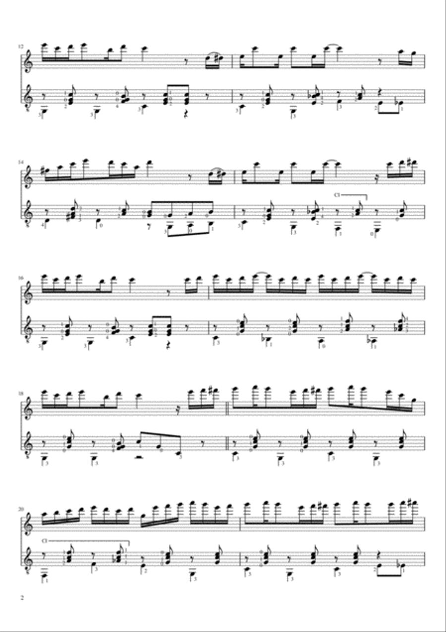 The Entertainer for Flute / Violin and Guitar - Chamber Music Small Ensemble scores gallery preview page 3