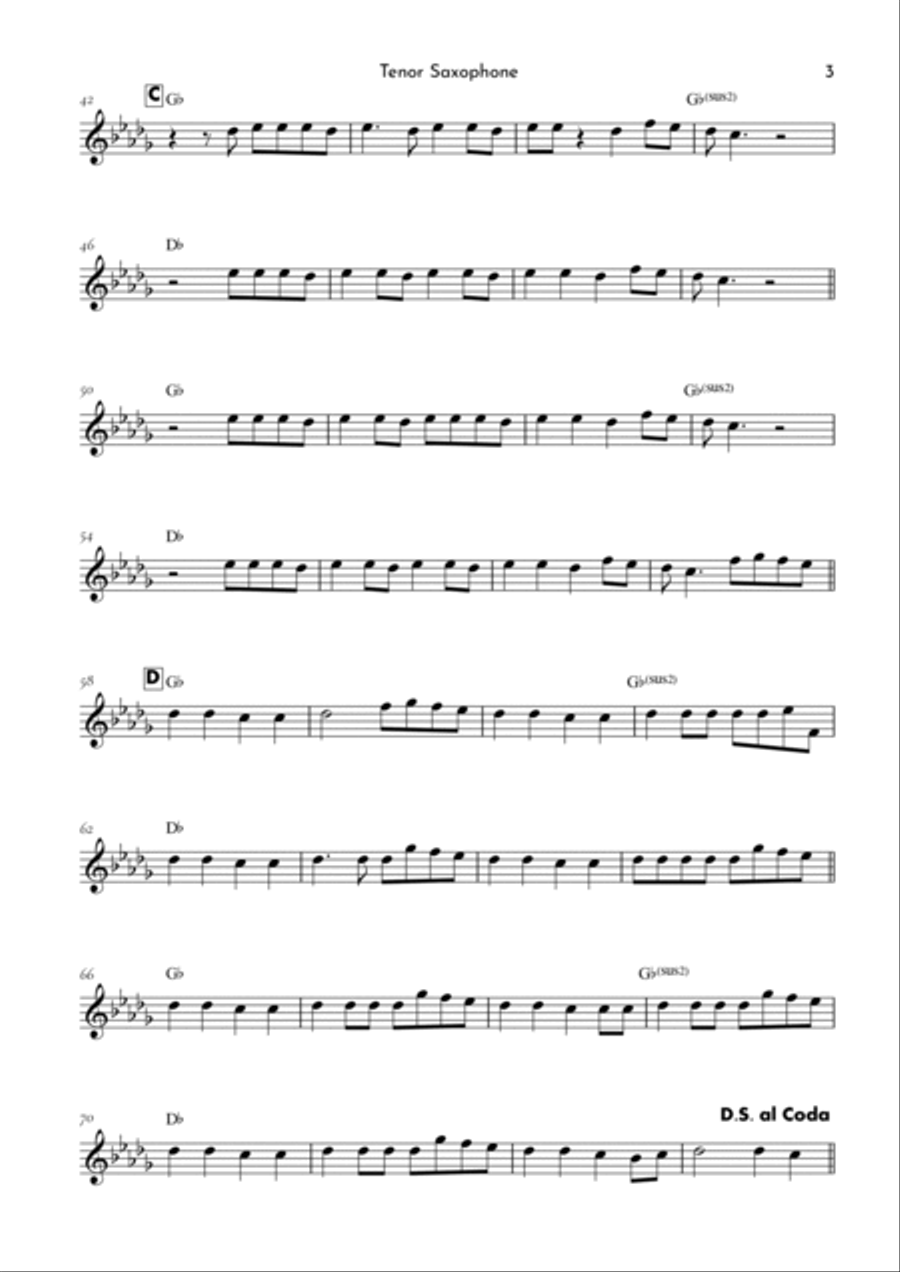 Calm Down Tenor Saxophone scores gallery preview page 3