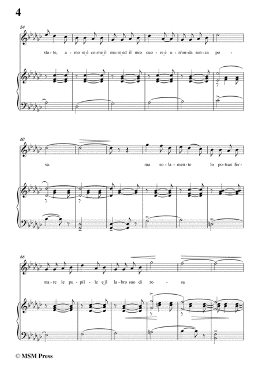 Tosti-Luna d'estate! In G flat Major,for Voice and Piano Voice Solo scores gallery preview page 6