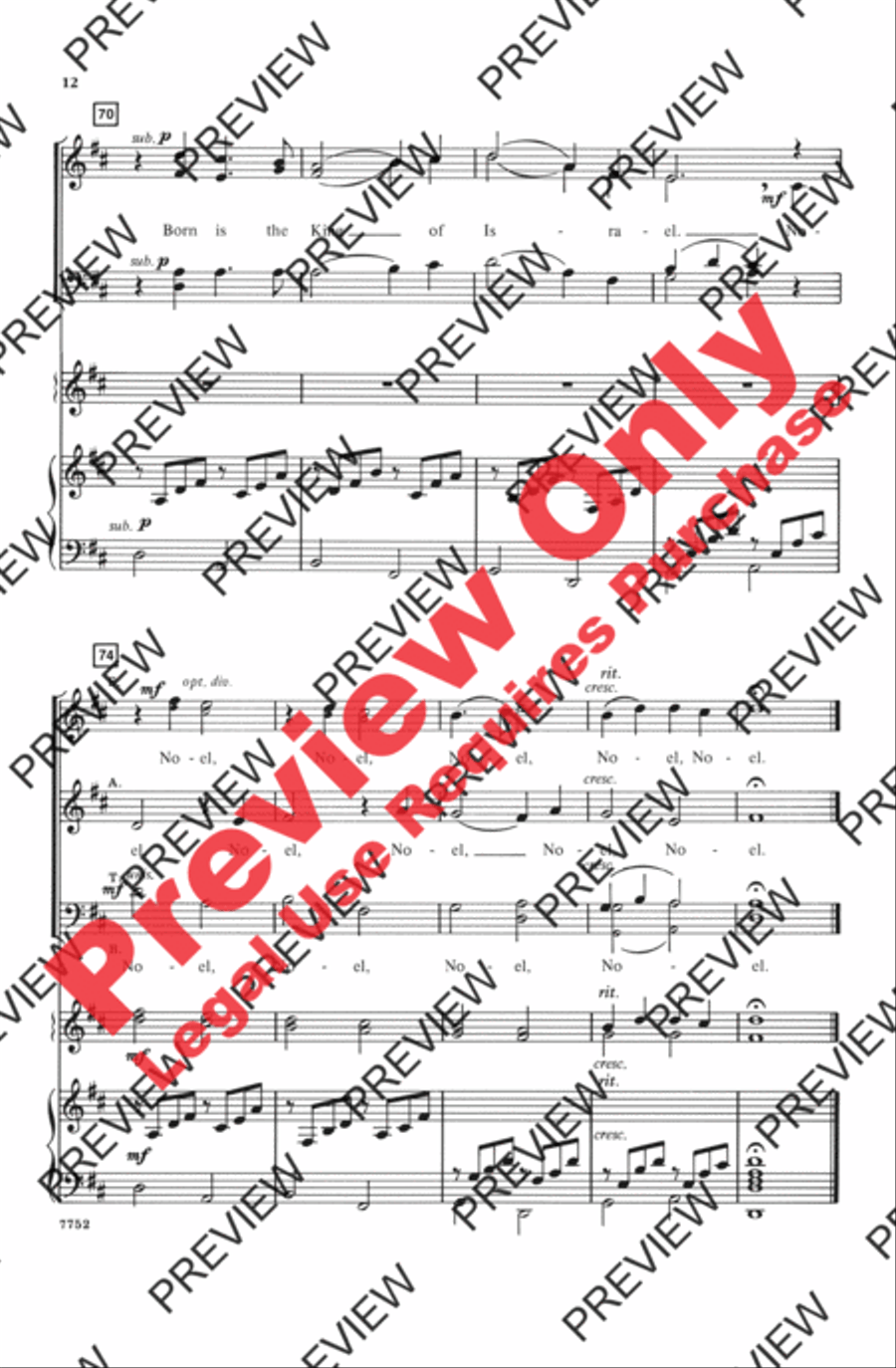 The First Noel / Pachelbel's Canon 4-Part scores gallery preview page 12