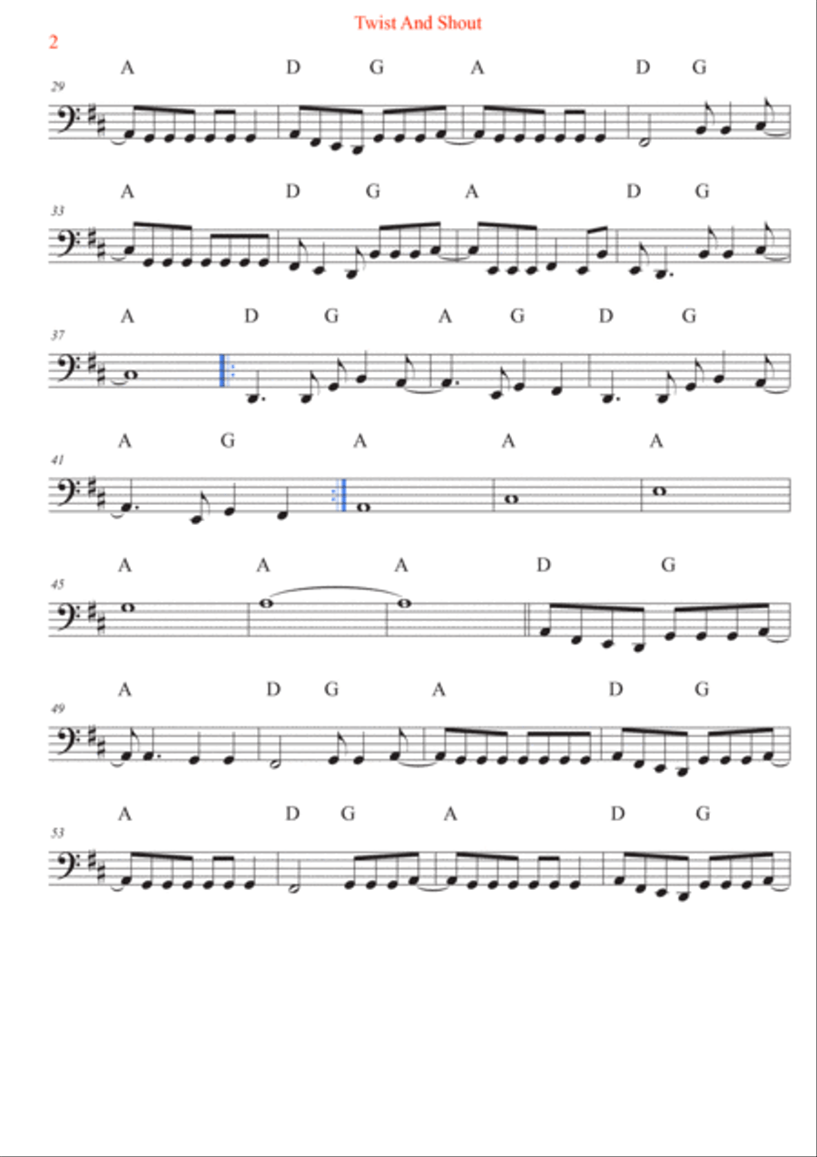 Twist And Shout Cello Solo scores gallery preview page 2