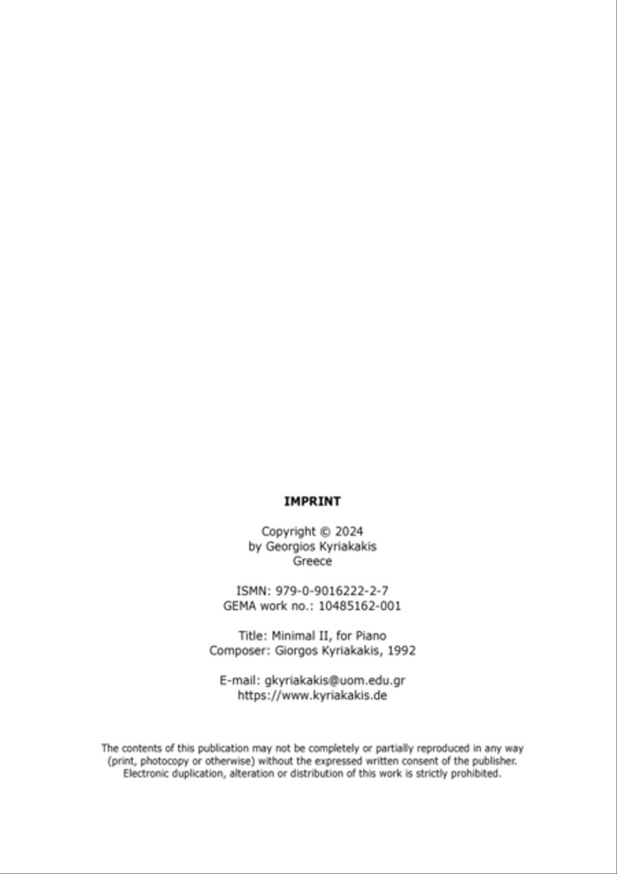 Minimal II Minimal II Piano Solo scores gallery preview page 2