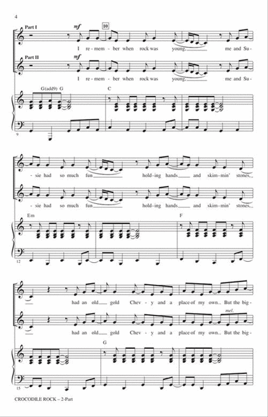 Crocodile Rock 2-Part scores gallery preview page 4