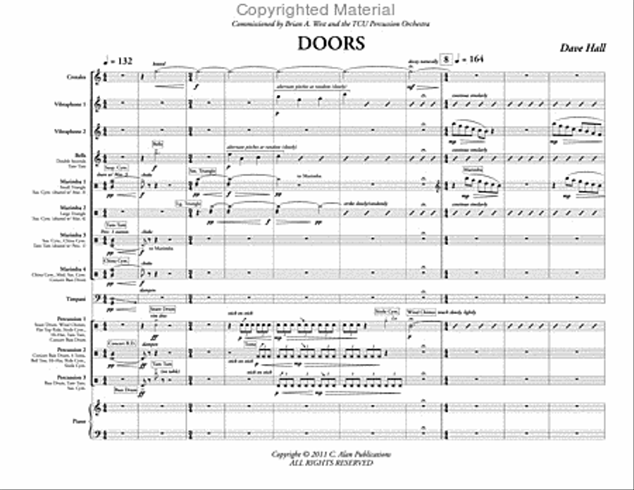 Doors (score & parts) Percussion Ensemble scores gallery preview page 2