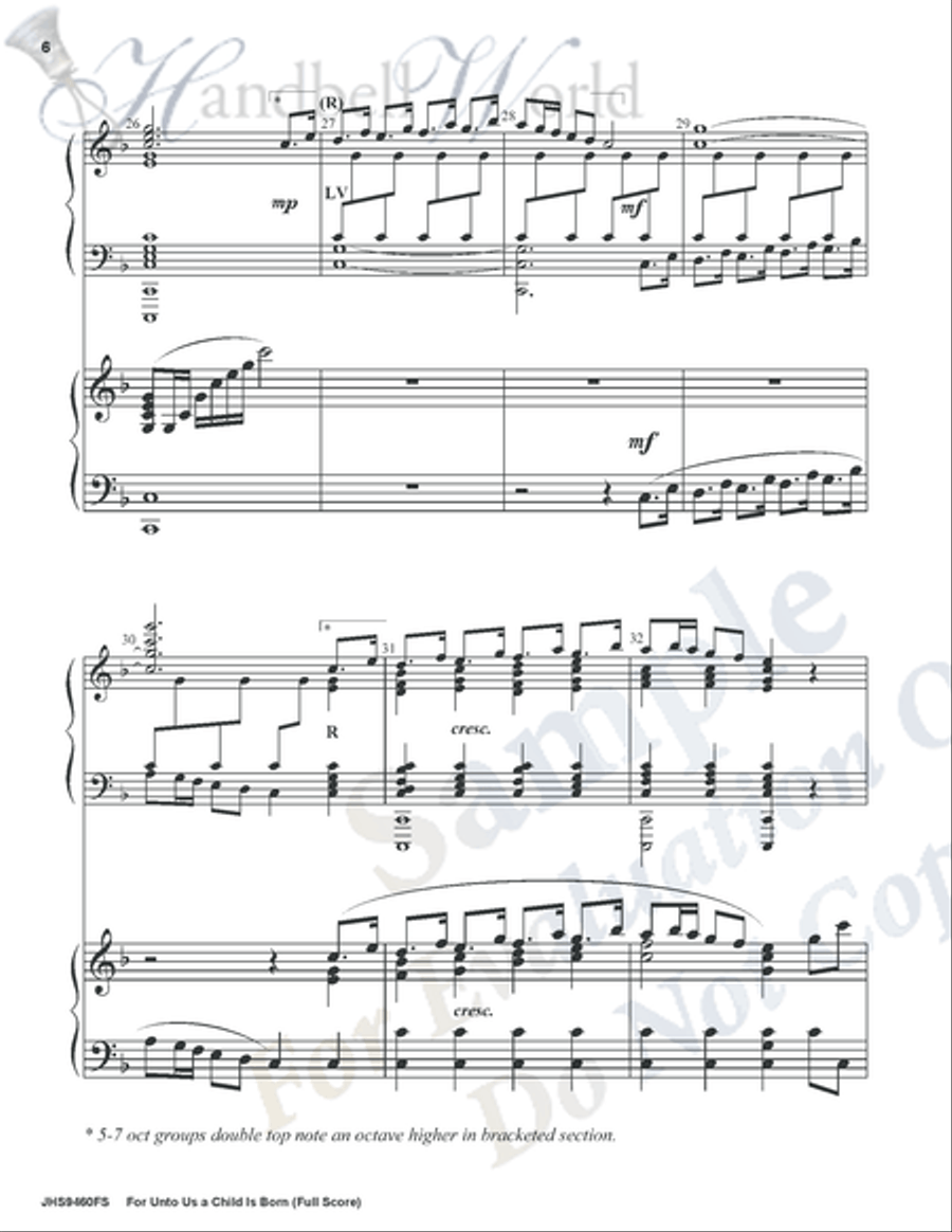 For Unto Us a Child Is Born Handbell Choir scores gallery preview page 5