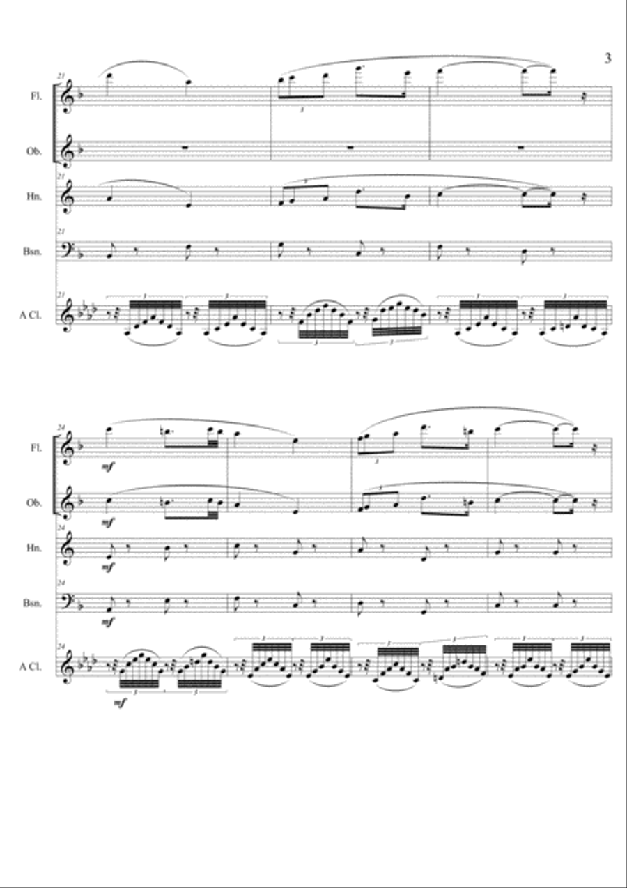 Cavalleria Rusticana per Quintetto di fiati Woodwind Quintet scores gallery preview page 3