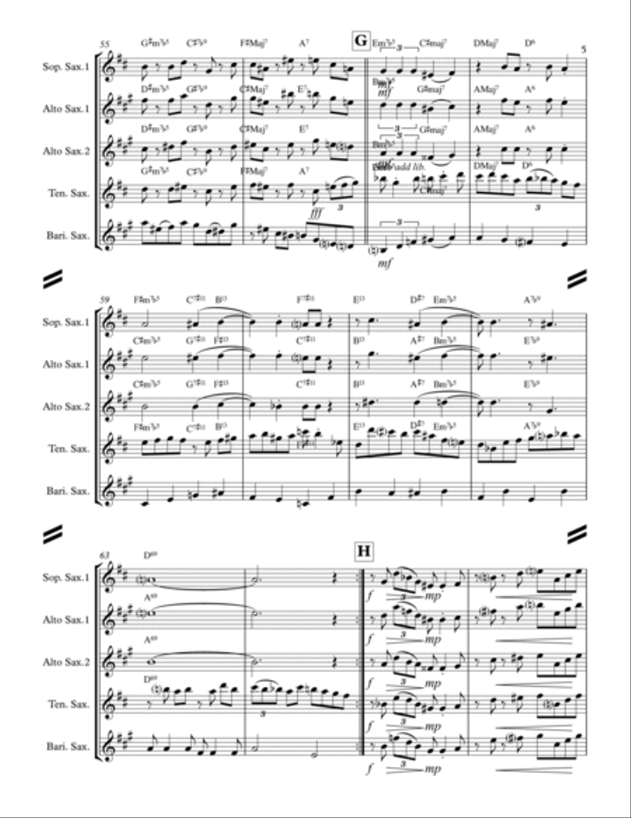 April In Paris Saxophone Quartet scores gallery preview page 6
